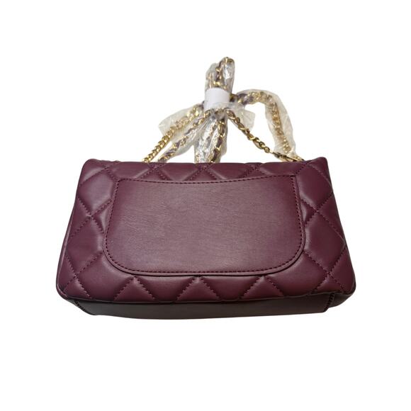 Badgley Mischka Plum Quilted Crossbody | Gold Chain | NWT | $129 MSRP - Picture 2 of 8